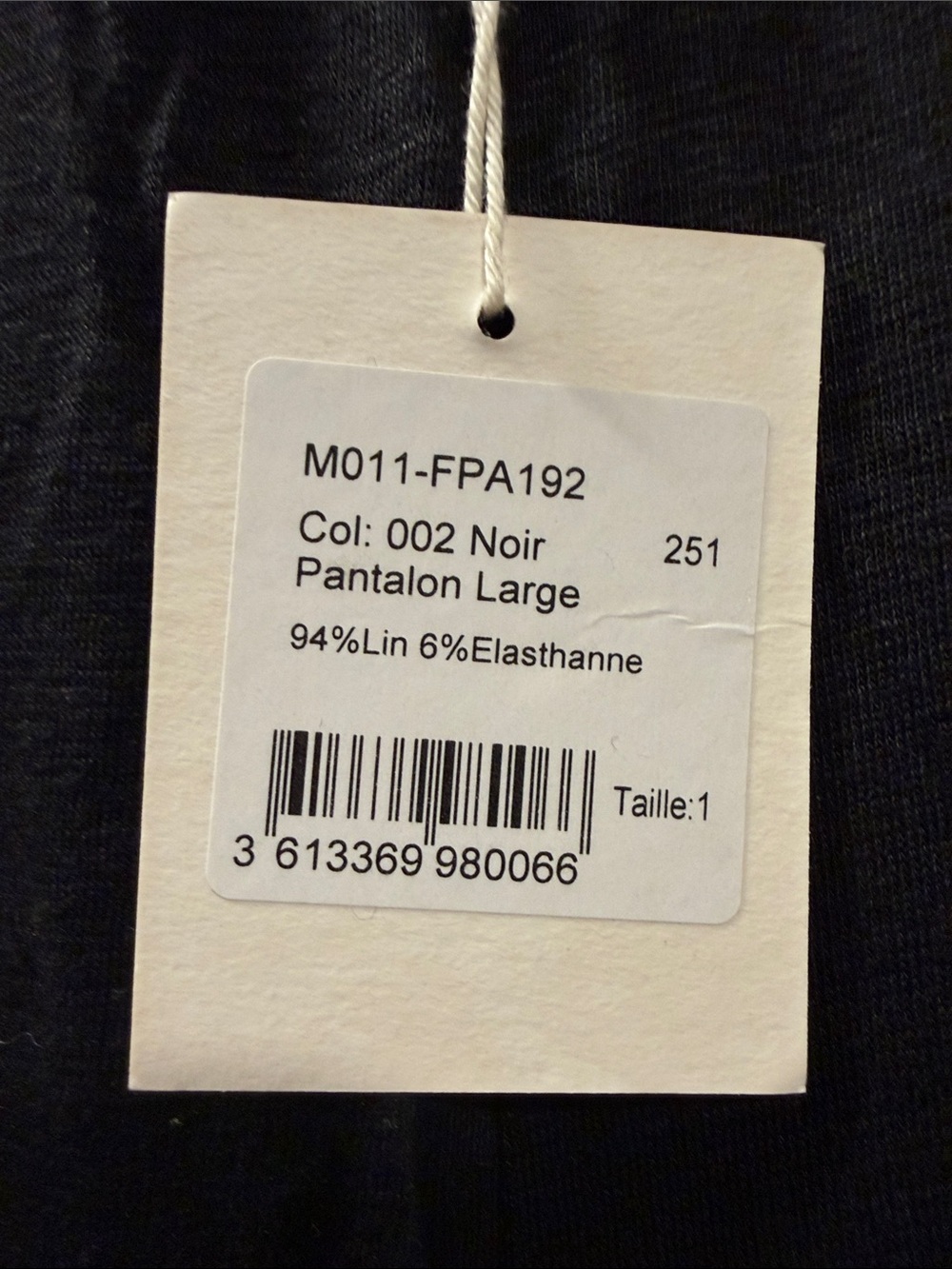 NWT Majestic Filatures pull on Size 1 =XS Linen Blend Black Pull-On Pants - Picture 2 of 3